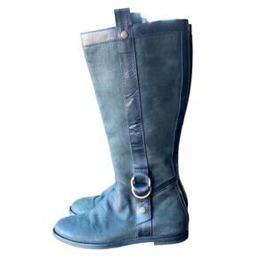 Cole Haan Charcoal  Black Liberty Boots leather flat winter minimalist size 6.5